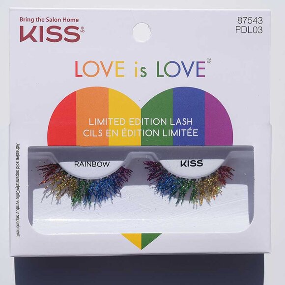 4/$20 KISS Love is Love Pride Eyelashes 14mm / Rainbow - Picture 6 of 10